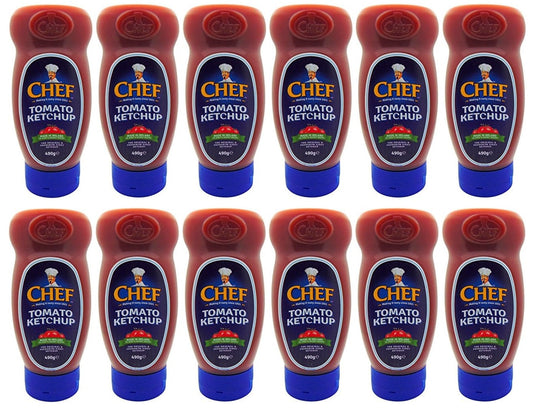 12 x Chef Tomato Ketchup 490G