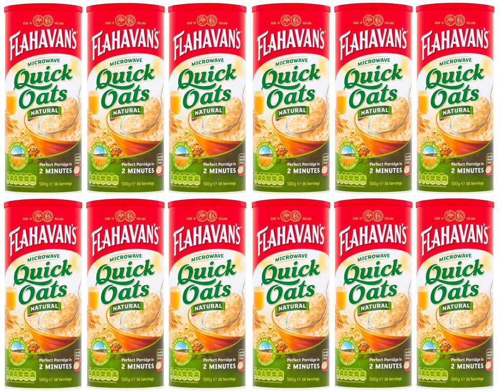 12 x Flahavan's Microwave Quick Oats Natural 500G