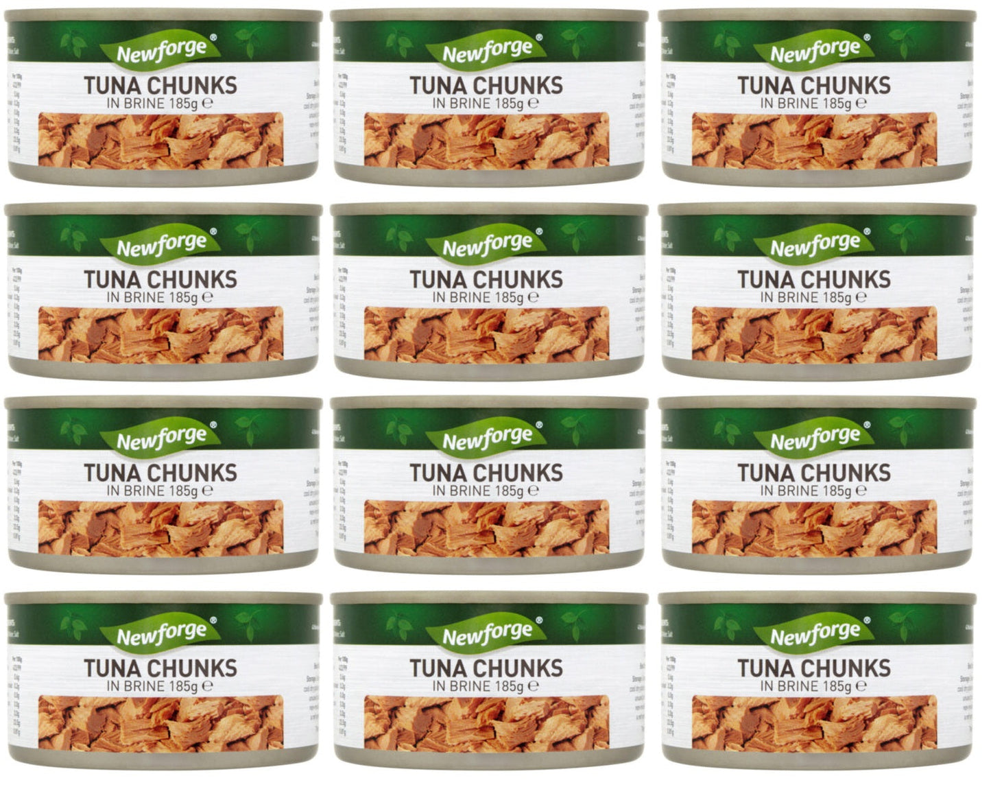 12 x Newforge Tuna Chunks In Brine 185G