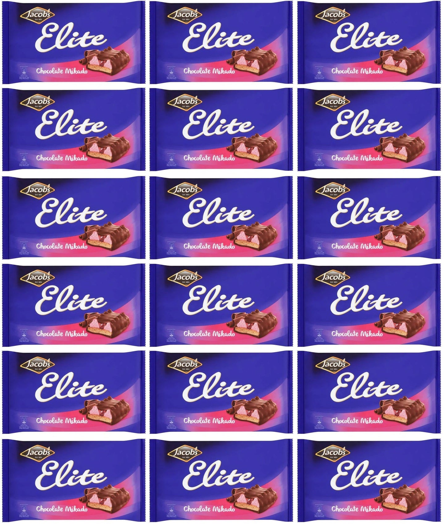18 x Jacob's Elite Chocolate Mikado 176G