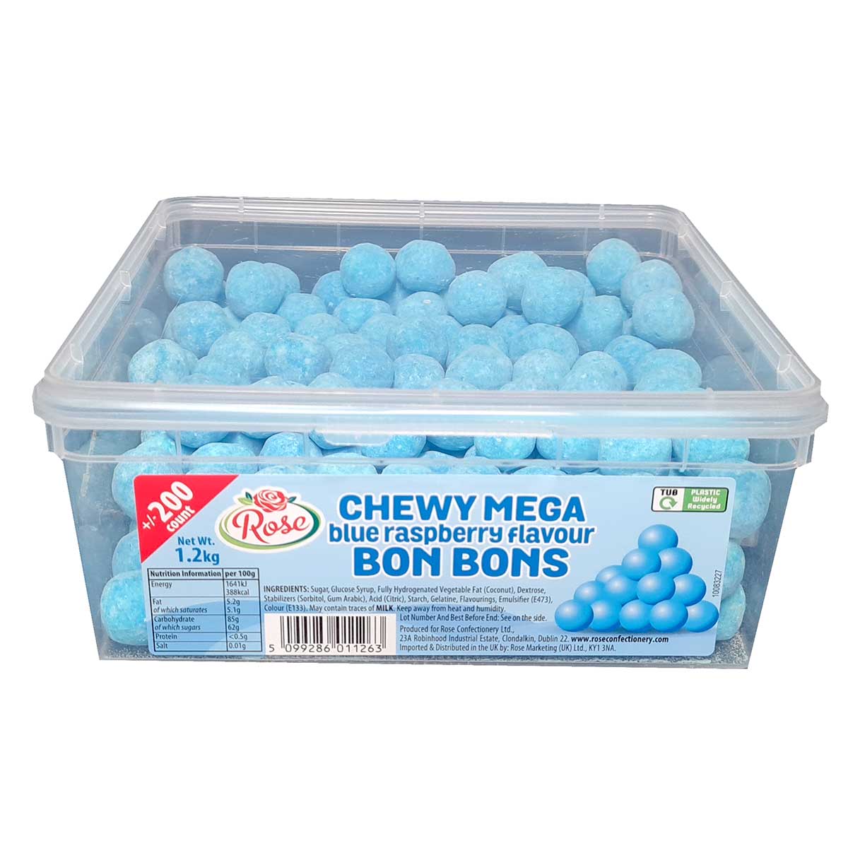 200 x Rose Mega Blue Raspberry Bon Bon
