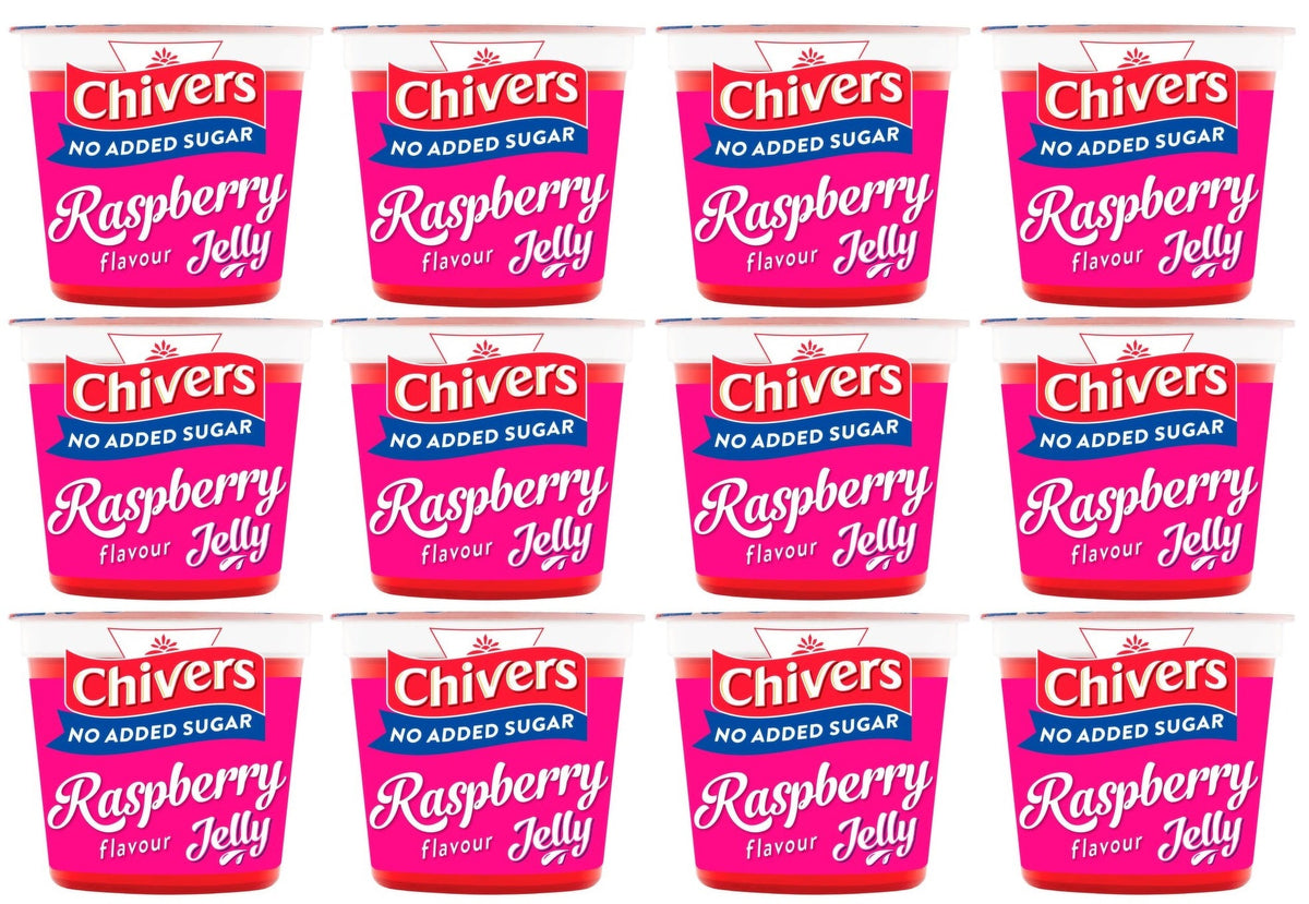 Chivers Jelly Raspberry 12 x Chivers No Added Sugar Raspberry Flavour Jelly 115G – The Stock Outlet
