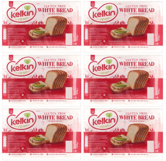 6 x Kelkin Gluten Free White Bread 400G