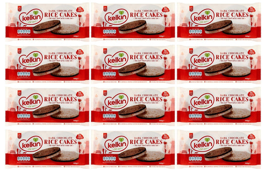 12 x Kelkin Dark Chocolate Rice Cakes 100G