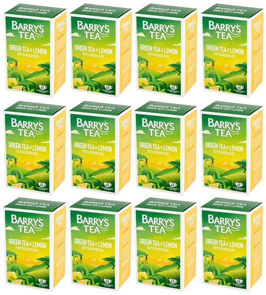 12 x Barry's Tea Green Tea & Lemon 40 Biodegradable Tea Bags 80G