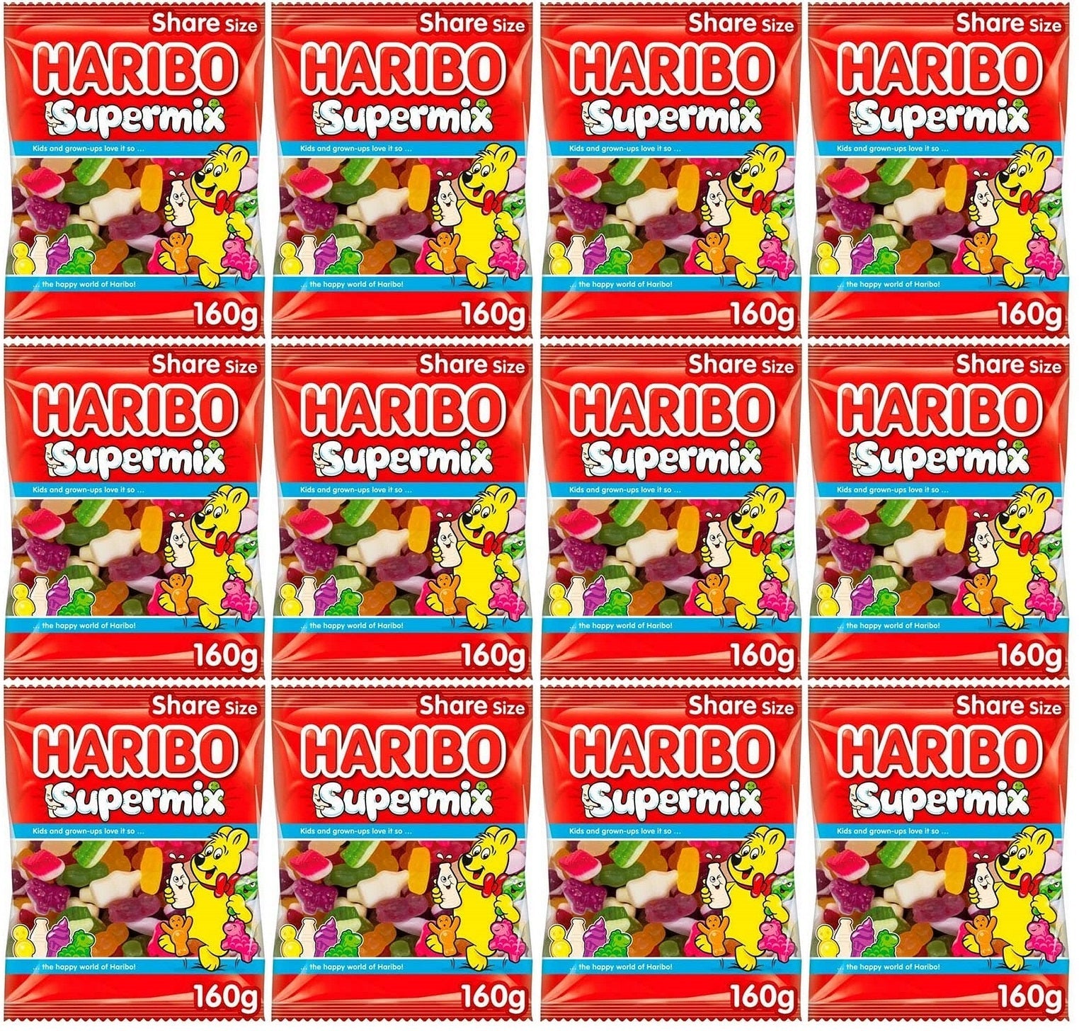 12 x Haribo Supermix Bag 160G