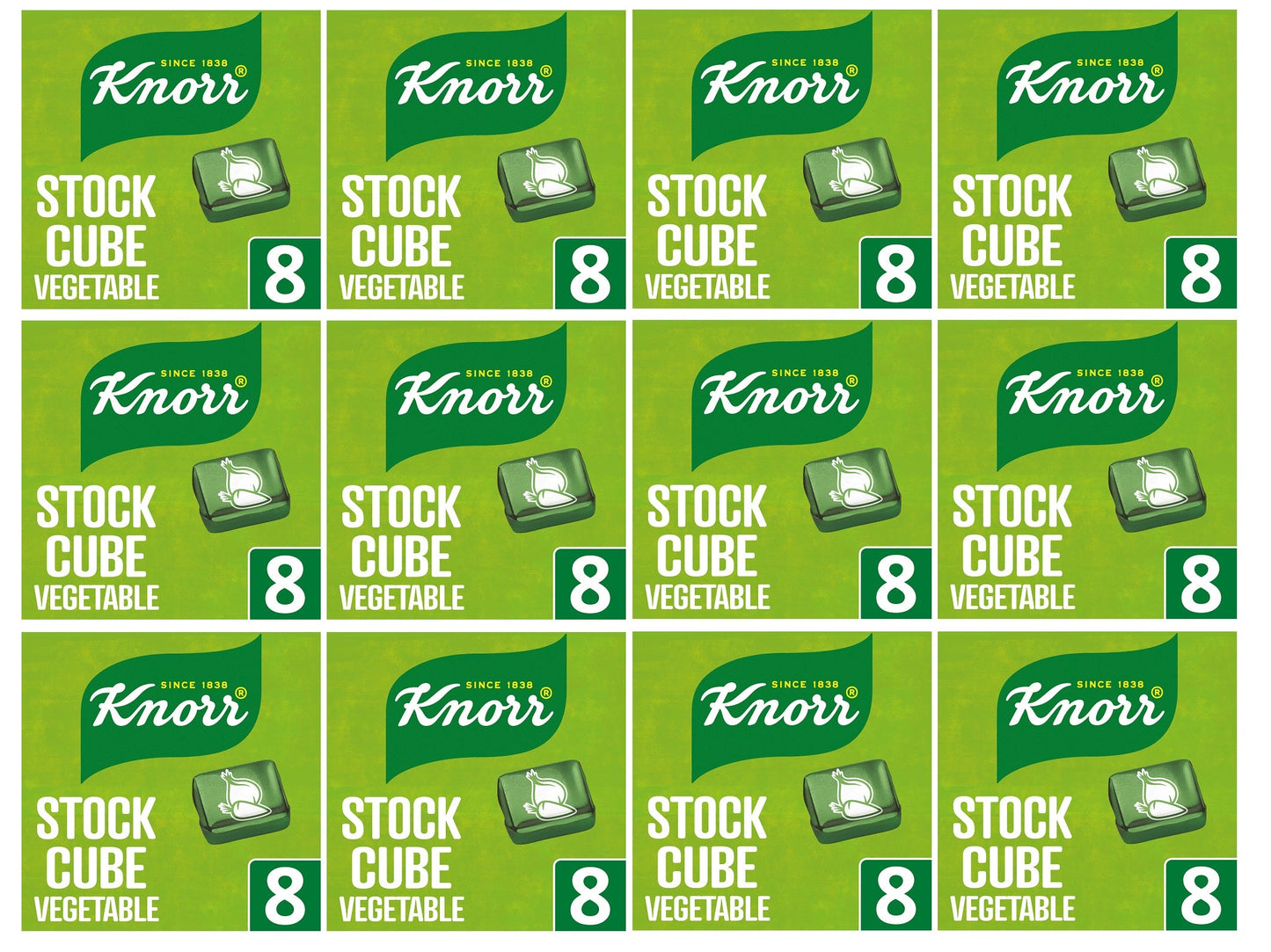 12 x Knorr  Stock Cubes Vegetable 8X 10 G