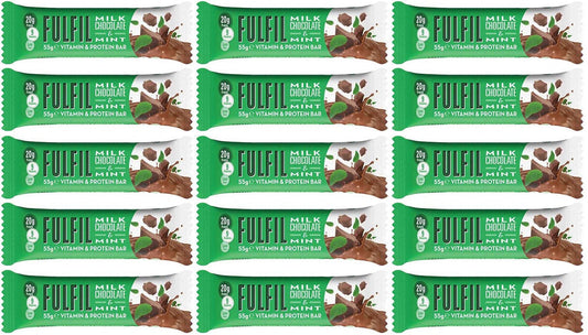 15 x Fulfil Milk Chocolate & Mint Flavour Vitamin & Protein Bar 55G