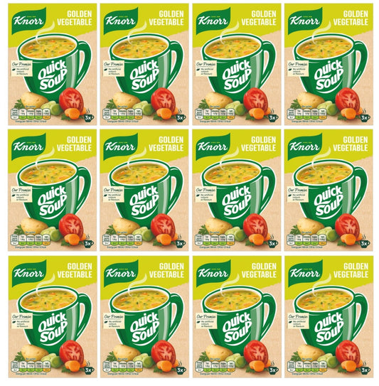 12 x Knorr Quick Soup Gold Vegetable 3's 48G