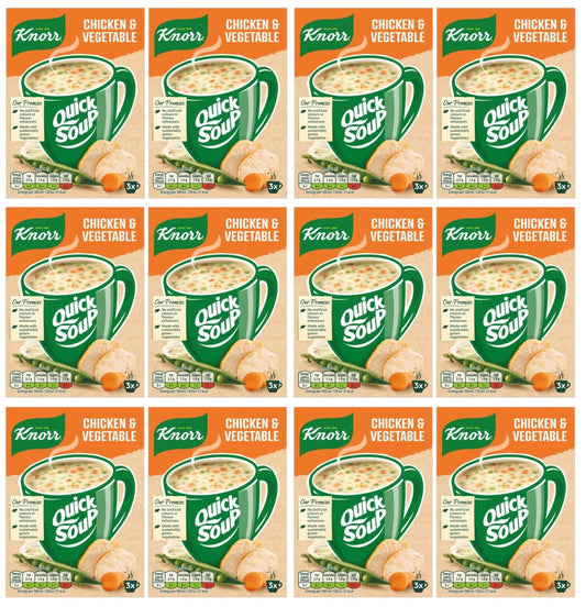 12 x Knorr Quick Soup Chicken & Vegetable 3's 42G