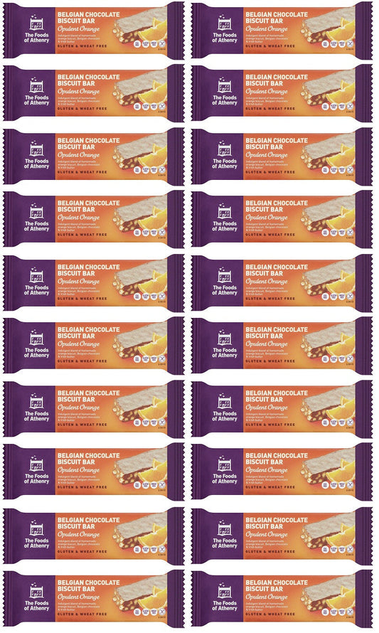 20 x The Foods Of Athenry Belgian Chocolate Biscuit Bar Opulent Orange 55G