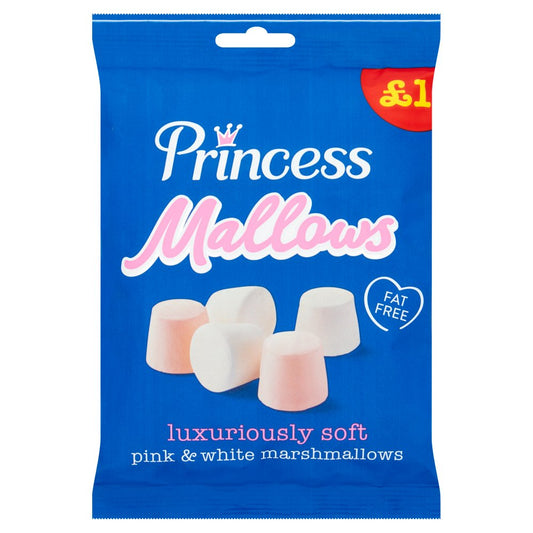 12 x Princess Mallows Pink & White Marshmallows 150G