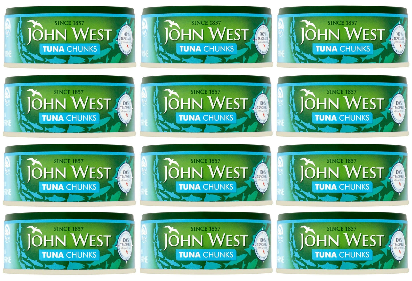12 x John West Tuna Chunks In Brine 145G