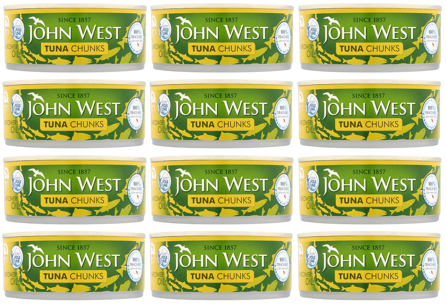 12 x John West Tuna Chunks In Sunflower Oil 145G