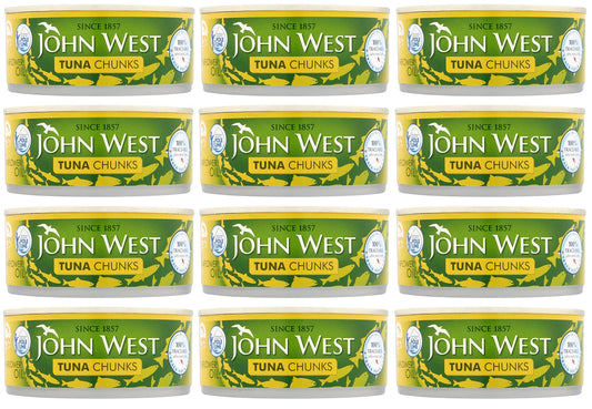 12 x John West Tuna Chunks In Sunflower Oil 145G