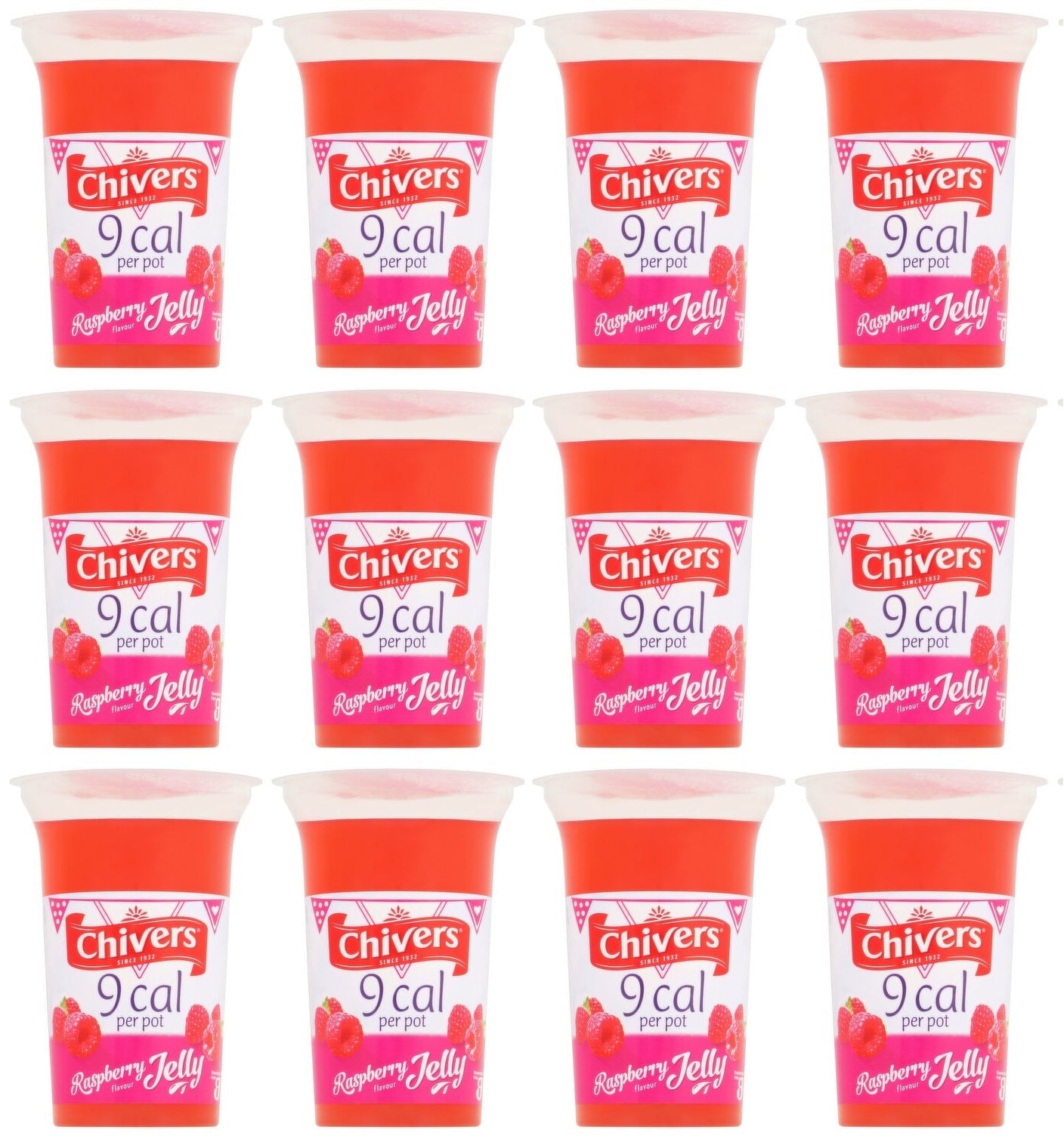 12 x Chivers Raspberry Flavour Jelly 150G