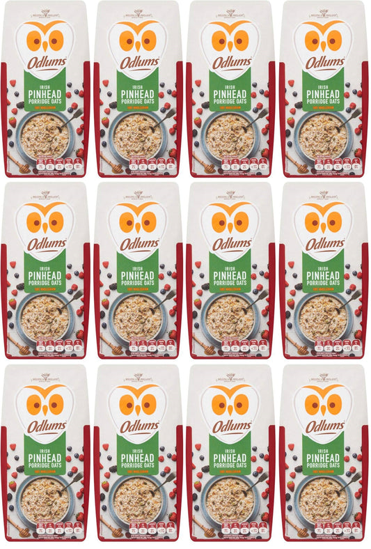 12 x Odlums Irish Pinhead Porridge Oats 1Kg