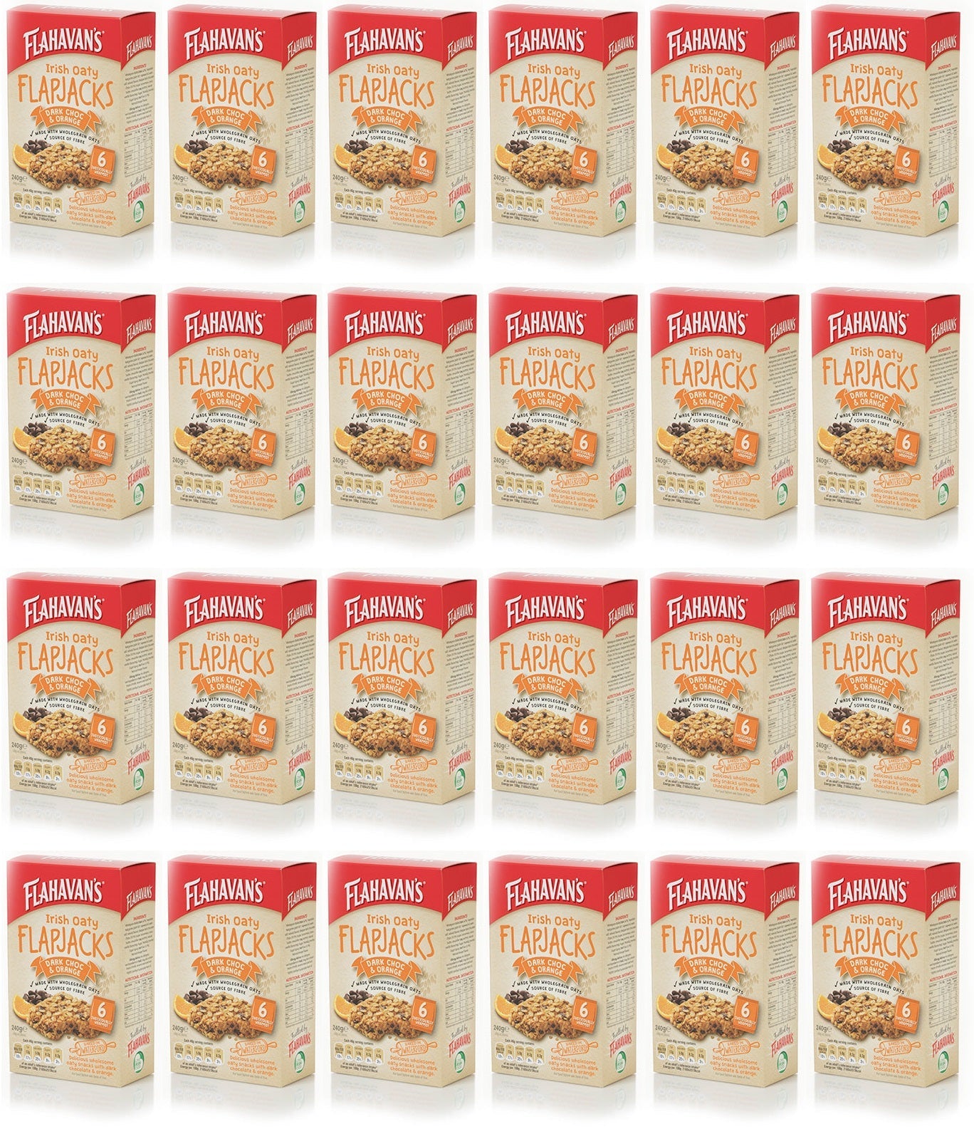 24 x Flahavan's Irish Oaty Flapjacks Dark Choc & Orange 40G