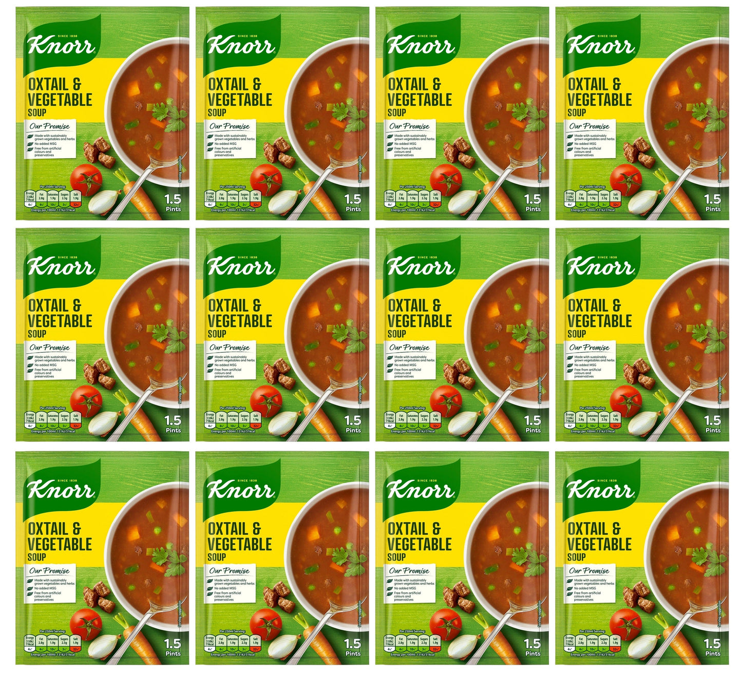 12 x Knorr Oxtail & Vegetable Soup 1.5 Pints/66G