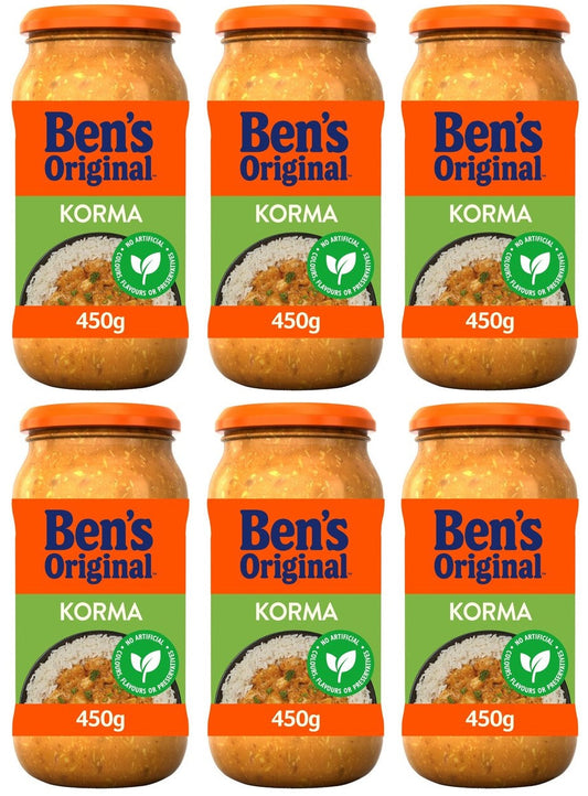 6 x Bens Original Korma Sauce 450G