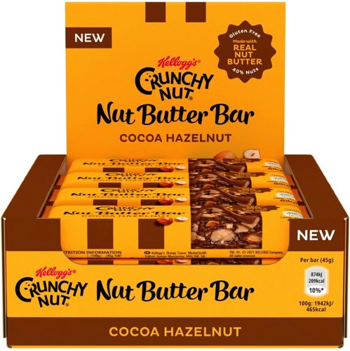12 x Kellogg's Crunchy Nut Almond Nut Butter Bar 45G