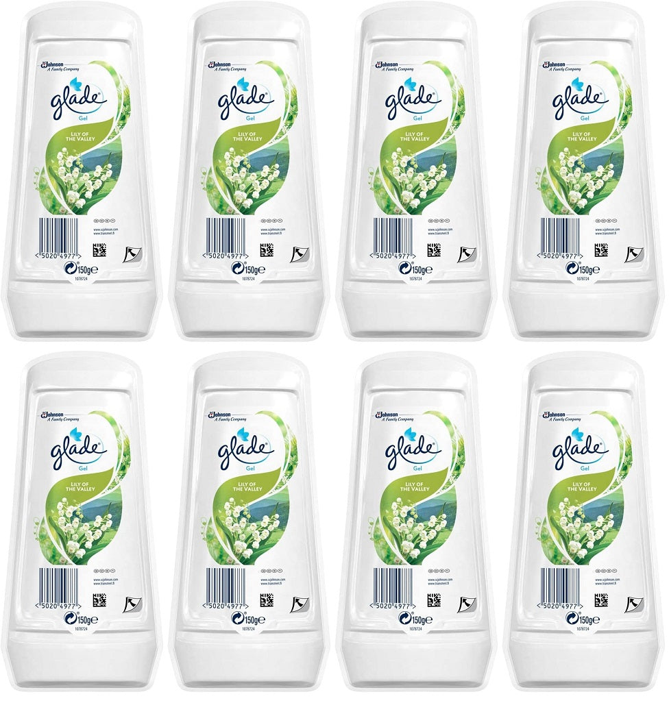 8 x Glade Solid Gel Lily Of The Valley Air Freshener 150G