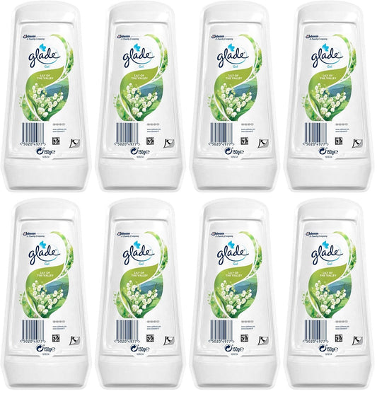 8 x Glade Solid Gel Lily Of The Valley Air Freshener 150G