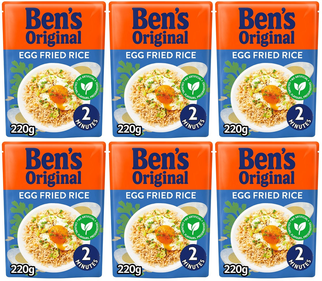 6 x Bens Original Egg Fried Microwave Rice 220G
