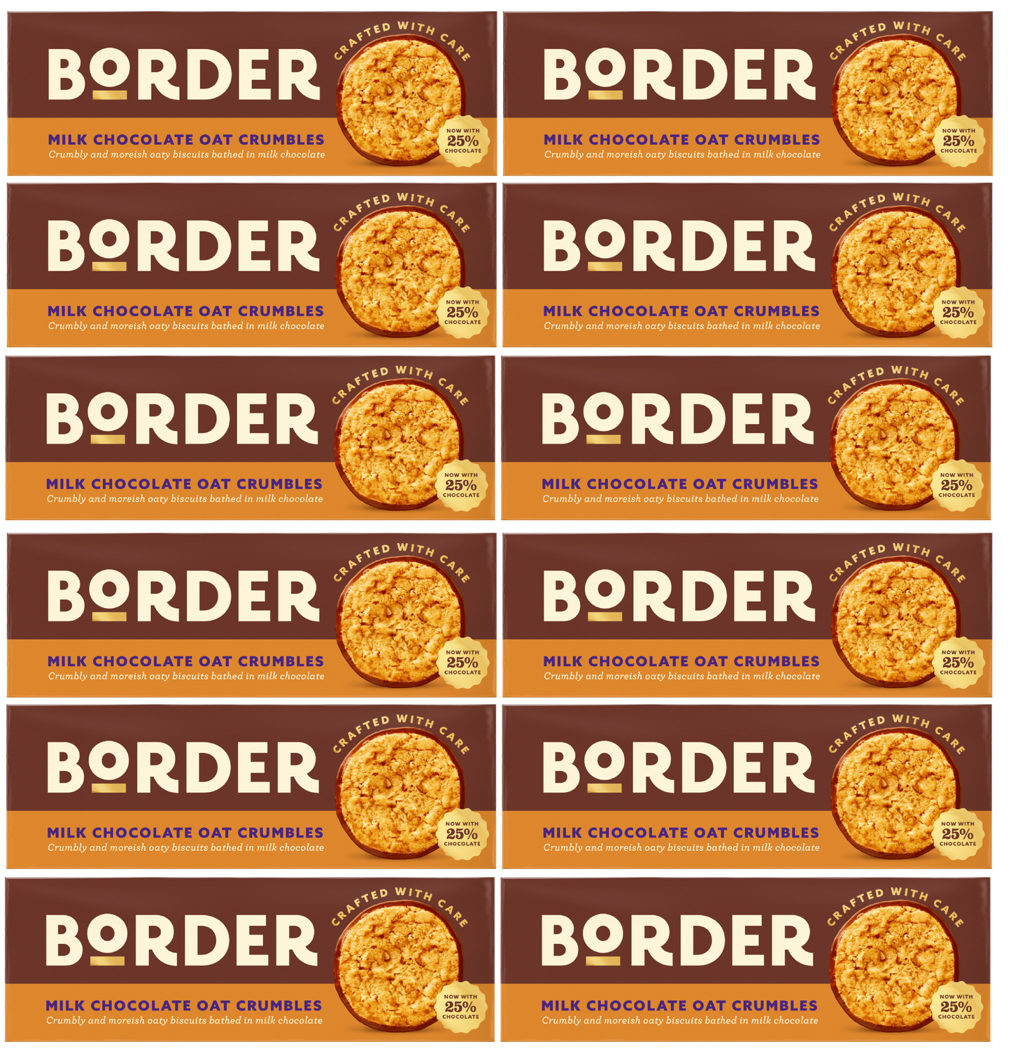 12 x Border Milk Chocolate Oat Crumbles 150G