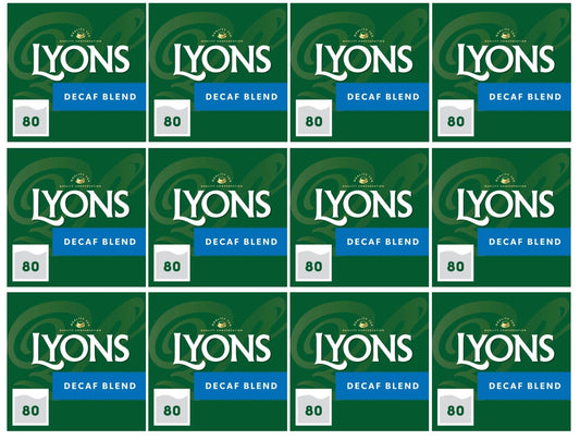 12 x Lyons 80 Decaf Blend Biodegradable Teabags 232G