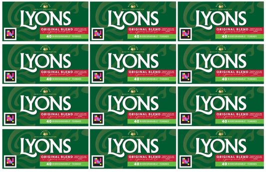 12 x Lyons Original Blend 40 Biodegradable Tea Bags 116G