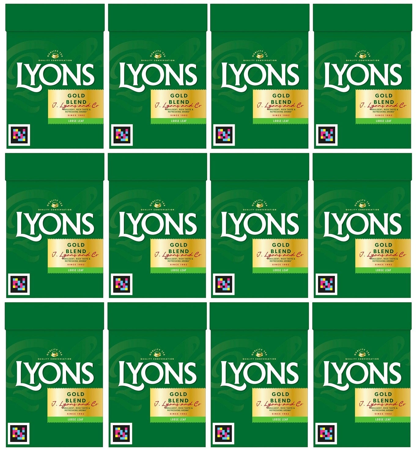 12 x Lyons Gold Blend Loose Leaf 250G