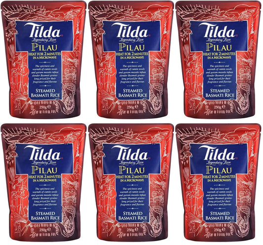 6 x Tilda Microwave Pilau Basmati Rice 250G