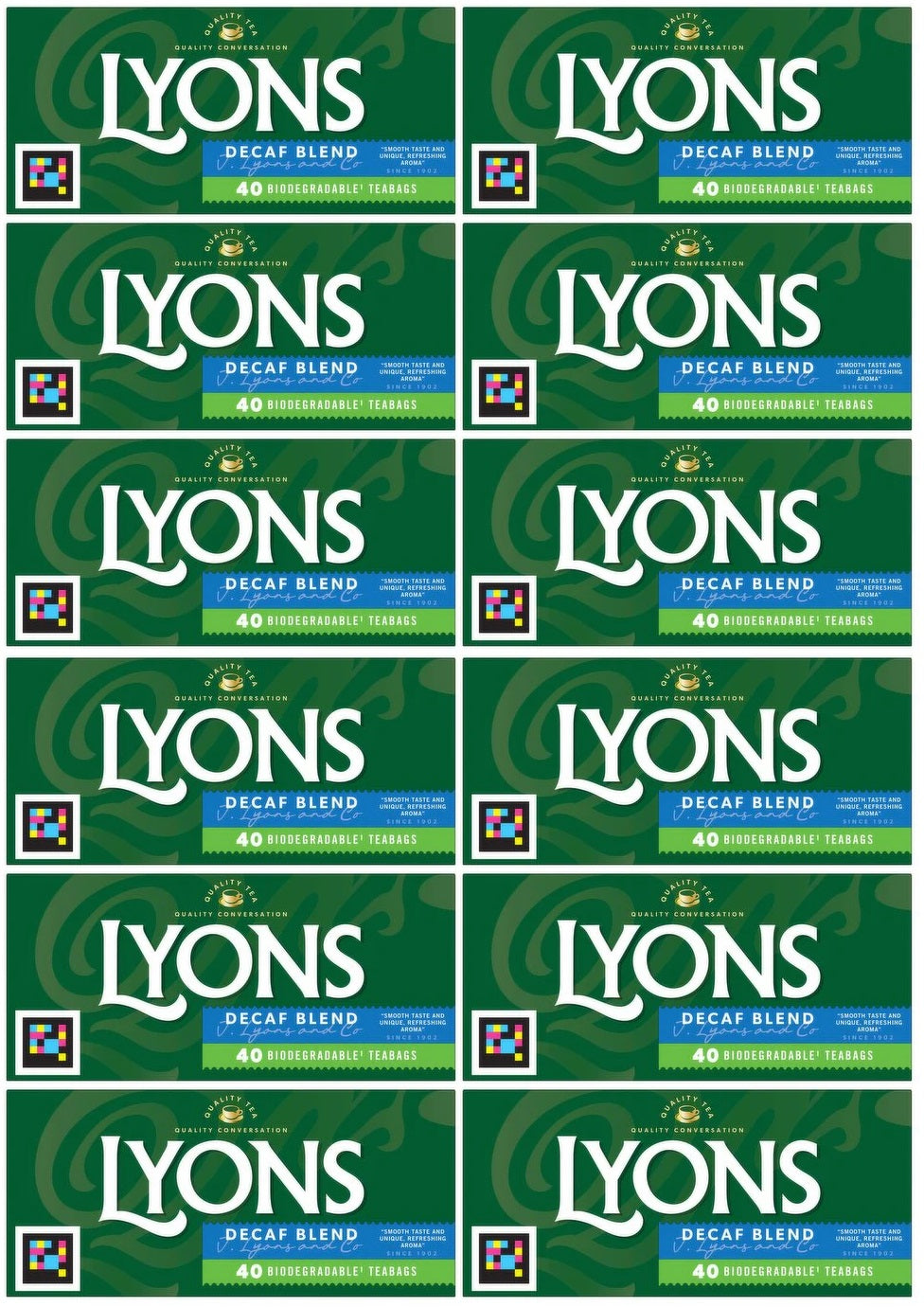 12 x Lyons Decaff 40's - 116G