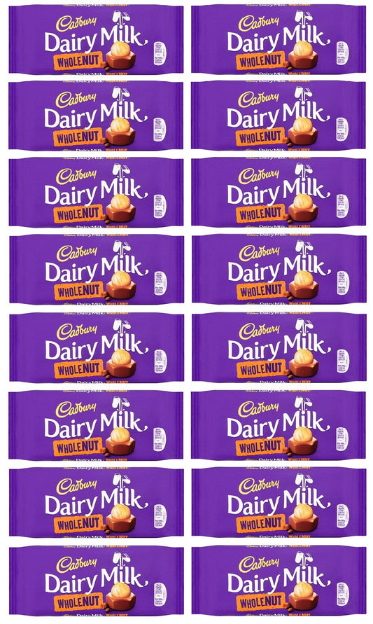 16 x Cadbury Wholenut Large Bar 120Gm