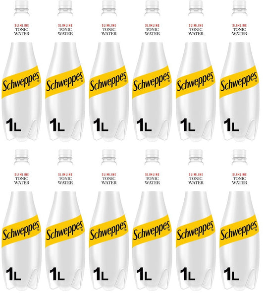 12 x Schweppes Slimline Tonic Water 1L
