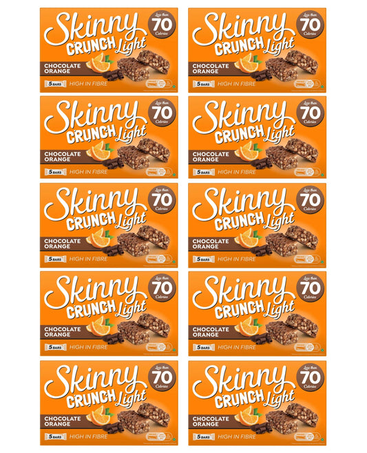 10 x Skinny Crunch Chocolate Orange 5X20Gm