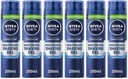 6 x Nivea Nivea Men Protect & Care Aloe Vera Shaving Gel  200Ml