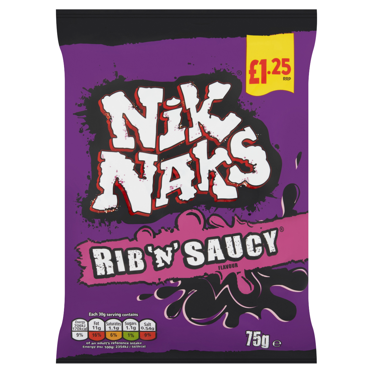 20 x Kp Nik Naks Rib N Saucy - 75GM