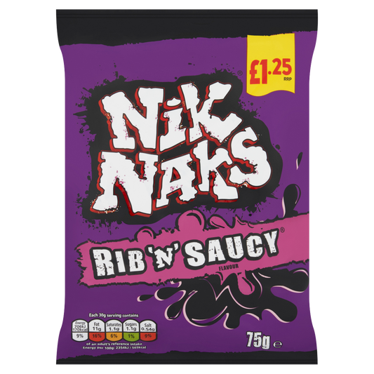 20 x Kp Nik Naks Rib N Saucy - 75GM