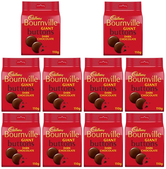 10 x Cadbury Bournville Giant Buttons Dark Chocolate 110G