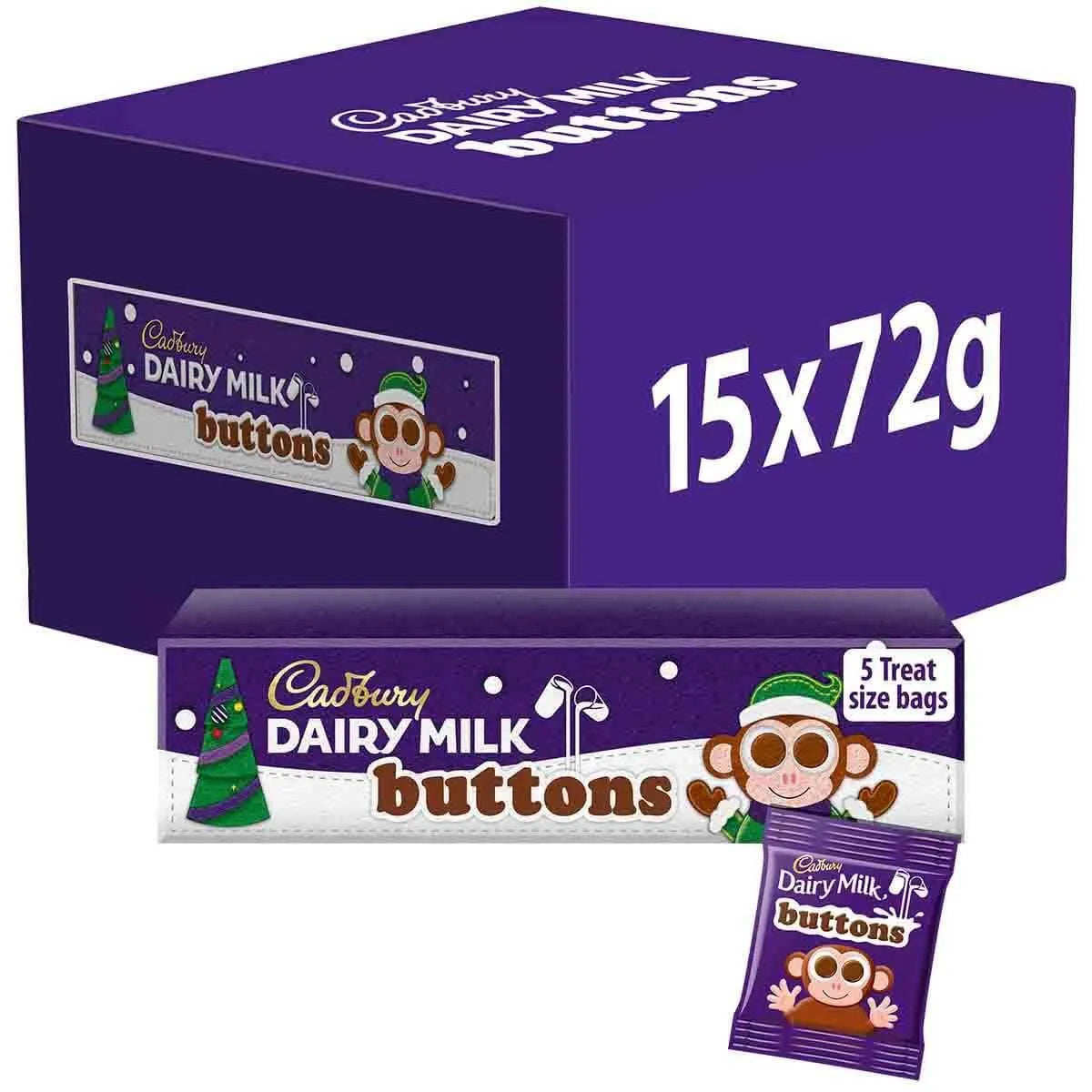 15 x Cadbury Buttons Tube Xmas  - 72GM