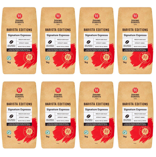 8 x Douwe Egberts Barista Editions Medium Roast Coffee Beans 1 Kg