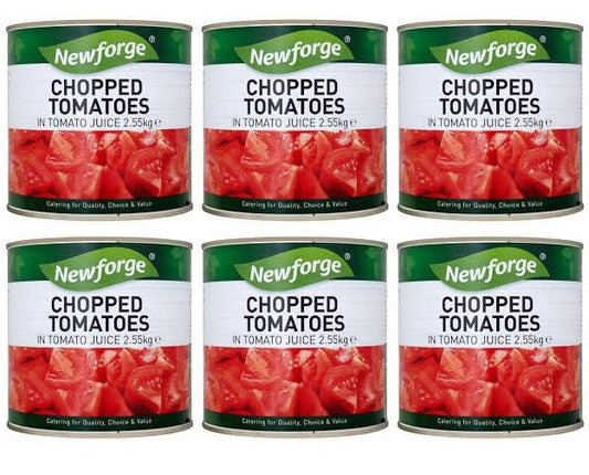 6 x Newforge Chopped Tomatoes In Tomato Juice 2.55Kg
