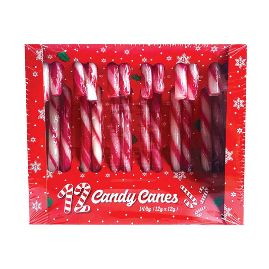 24 x Peppermint Candy Canes Red & White 12 Pack