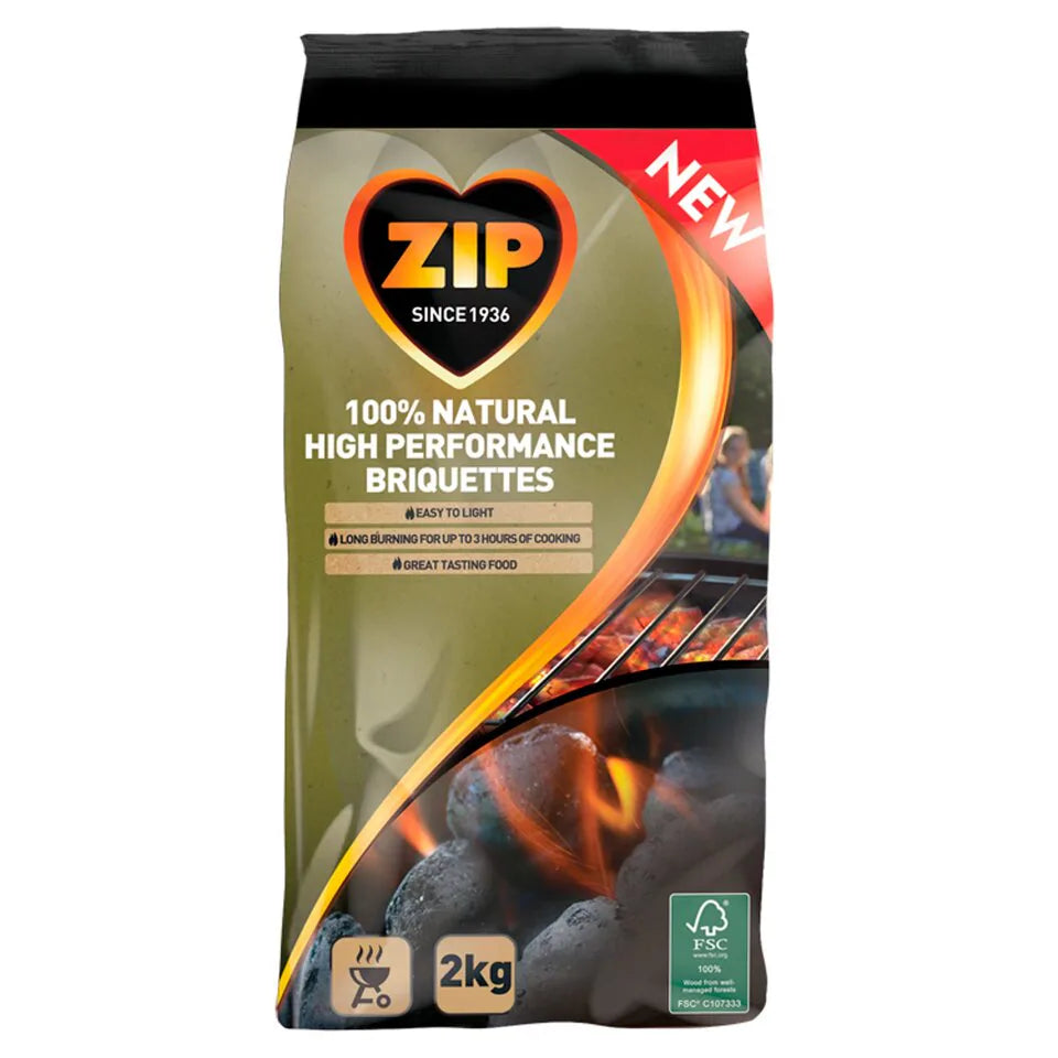 6 x Zip Charcoal Briquettes 2Kg