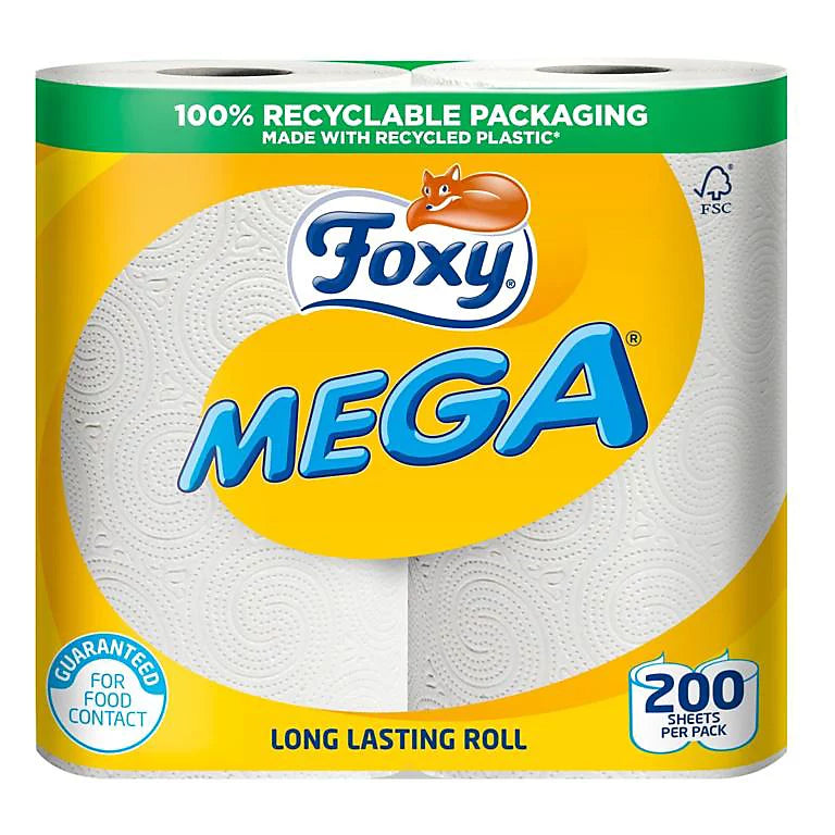 6 x Foxy Mega Kitchen Towel  - 2 PACK