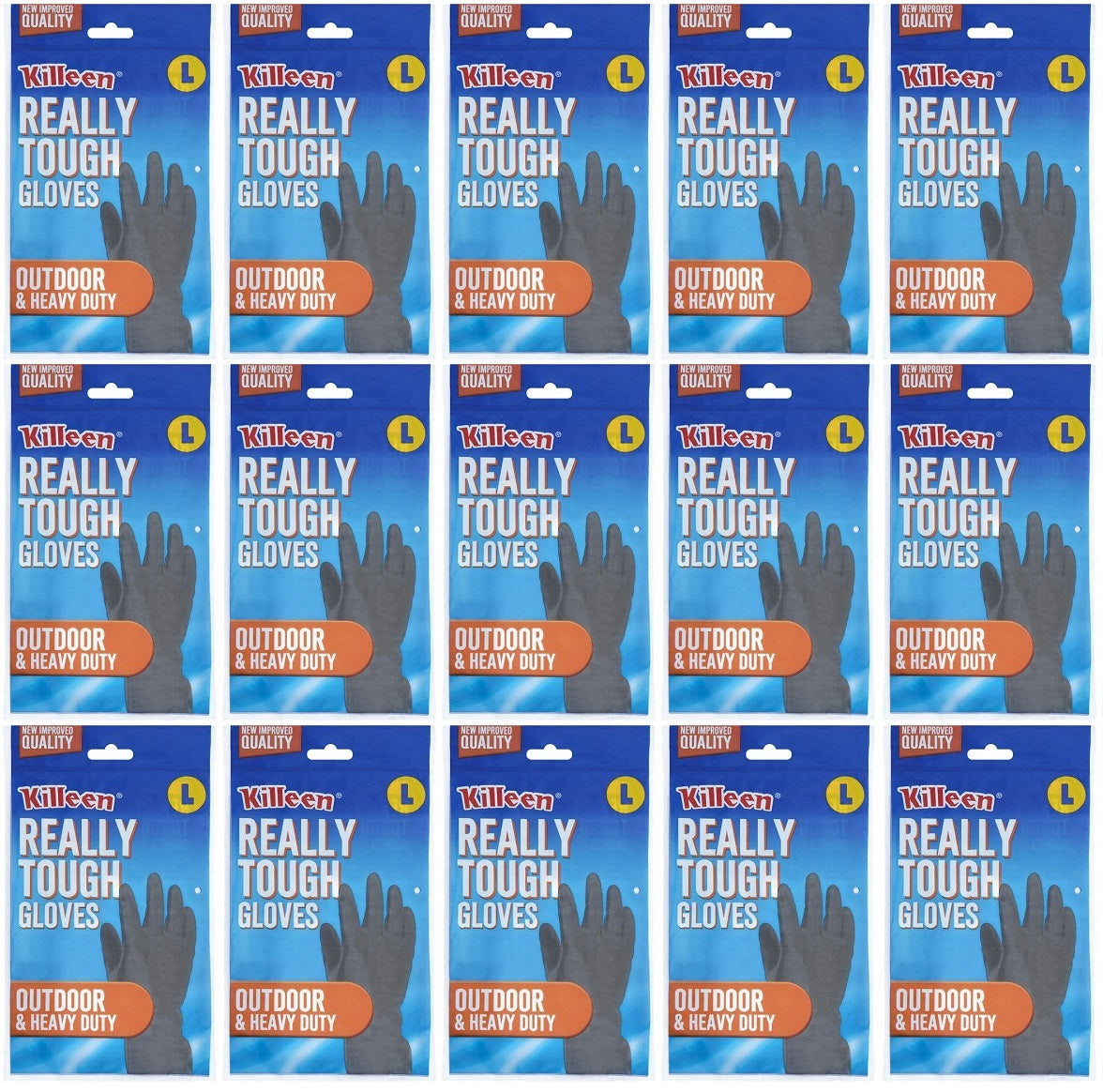 15 x Killeen Really Tough Gloves Outdoor & Heavy Duty (Large)