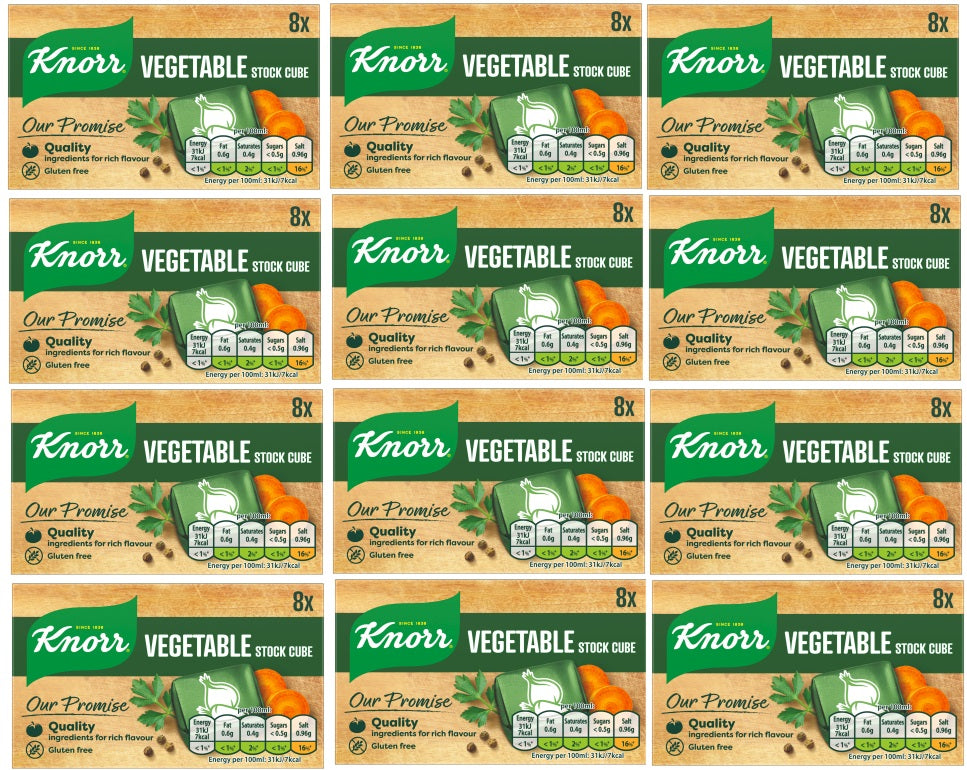 12 x Knorr Stock Cubes Vegetable 8's