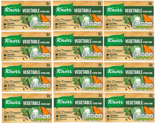 12 x Knorr Stock Cubes Vegetable 8's